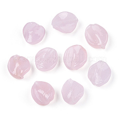 模造玉手作りランプワーク ビーズ  葉  ピンク  14~18.5x13.5~15x3.5~6mm  穴：1.2~1.8mm&nbsp;LAMP-T011-17-C06