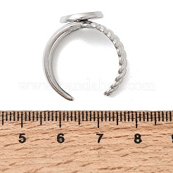 304 Stainless Steel Cuff Ring Components&nbsp;STAS-P454-01B-P