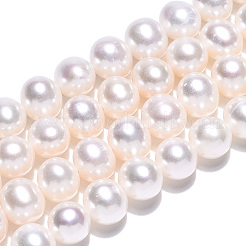 天然養殖淡水パールビーズ連売り  ラウンド  乳白色  5.5~7mm  穴：0.5mm  約60~69個/連  14.65インチ〜15.63インチ（37.2~39.7cm）&nbsp;PEAR-N016-05A