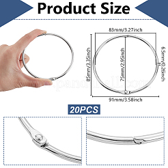 鉄製バインダーリング  プラチナ  85x91x6.5mm  内径：83x75mm&nbsp;IFIN-WH0063-25P