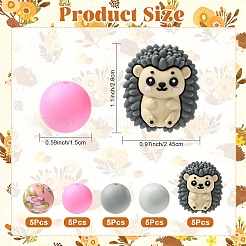 25Pcs 5 Styles Food Grade Eco-Friendly Silicone Beads&nbsp;SIL-YW0002-24