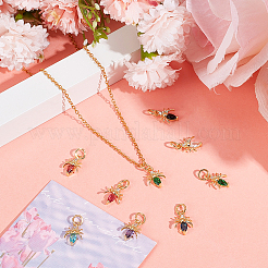 30Pcs Brass Micro Pave Cubic Zirconia Charms&nbsp;KK-BBC0015-20