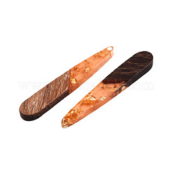 Transparent Resin & Walnut Wood Pendants&nbsp;RESI-S389-039A-B04