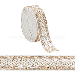 Rhombus Pattern Polyester Ribbon with Paillette&nbsp;OCOR-WH0047-49A