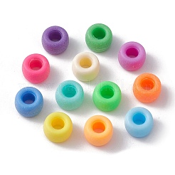 360 個 12 色不透明プラスチックビーズ  艶消し  バレル  ミックスカラー  9x6mm  穴：3.8mm  30個/カラー&nbsp;KY-FS0001-14