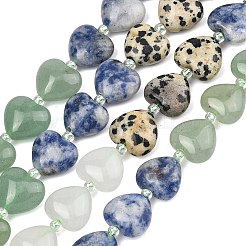 Gradient Color Natural Quartz & Dalmatian Jasper & Blue Spot Jasper & Green Aventurine & Picture Jasper Beads Strands&nbsp;G-B185-A02