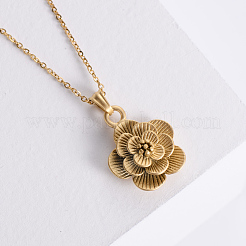 Vintage 304 Stainless Steel Flower Pendant Necklaces for Women&nbsp;TT4094