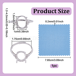 1Pc Adjustable 925 Sterling Silver Cubic Zirconia Ring Components&nbsp;STER-UN0001-52