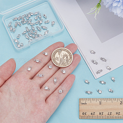 60pcs 2 Styles Brass Pave Clear Cubic Zirconia Flat Round Connector Charms&nbsp;KK-AR0001-81