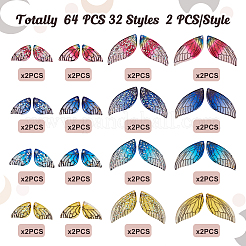 64Pcs 32 Styles Epoxy Resin Pendants&nbsp;FIND-CD0001-43