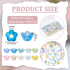 1000Pcs 10 Colors Frosted Transparent Acrylic Beads&nbsp;OACR-UN0001-18