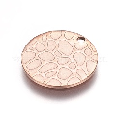 イオンプレーティング（ip）ステンレスペンダント  フラットラウンド  ローズゴールド  15x1mm  穴：1.5mm&nbsp;STAS-I098-03-RG
