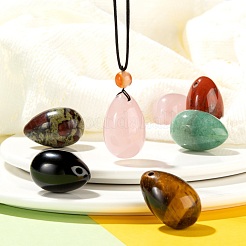 6Pcs 6 Style Natural Mixed Gemstone Pendants&nbsp;G-LS0001-73