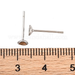 真鍮のスタッドのピアスのセッティング  カドミウムフリー＆ニッケルフリー＆鉛フリー  プラチナメッキ  13x4mm  ピン：0.8mm  トレイ：3mm&nbsp;KK-M163-04P-A-NR