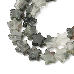 天然石ブラッドストーンビーズ連売り  スター  5.5~6x5.5~6x2.5mm  穴：1mm  約76個/連  15.31~15.35''（38.9~39センチメートル）&nbsp;G-H087-C05-01