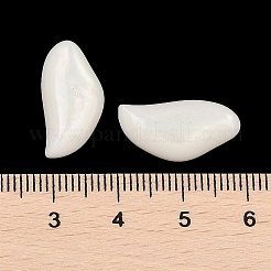 不透明樹脂デコデンカボション  葉  ホワイト  19.5x10x4mm&nbsp;CRES-I036-14D