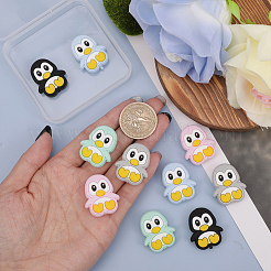 10Pcs 5 Colors Penguin Food Grade Eco-Friendly Silicone Focal Beads&nbsp;SIL-GO0001-13