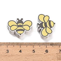プリントウッドビーズ  ミツバチ  15x19.5x6mm  穴：2.5mm&nbsp;WOOD-D289-02C