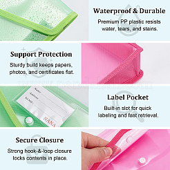 18個 9色長方形PPプラスチックファイルポケット  フォルダーバッグ  事務用品  ミックスカラー  250x335x7~55mm  2個/カラー&nbsp;DIY-CU0001-03