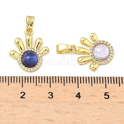 Brass Micro Pave Cubic Zirconia Pendants&nbsp;KK-C158-02G
