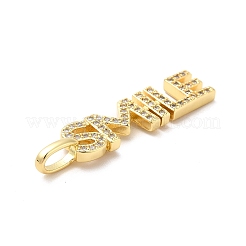 Brass Micro Pave Cubic Zirconia Pendant&nbsp;KK-H434-02G