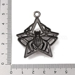 合金のチベット風チャーム  蜘蛛のチャームが付いた星  アンティーク黄金  45x39.5x6mm  穴：3mm&nbsp;FIND-M021-22AG