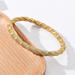 女性用304ステンレススチールストレッチバングル  ゴールドカラー  1/4インチ（0.6cm）  内径：2-1/4インチ（5.85cm）&nbsp;BJEW-P315-02A-G