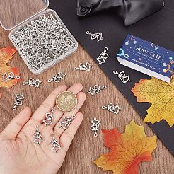 チベット風アロイペンダント100個  鉛フリー＆カドミウムフリー  スケルトン  アンティークシルバー  25.5x13.5x3mm  穴：1.8mm&nbsp;TIBE-SC0004-56AS-RS