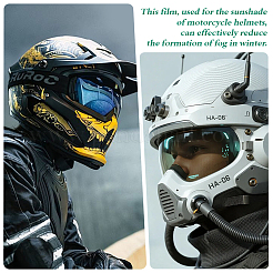 プラスチック製曇り止めヘルメットステッカー  超クリアミストバイザーゴーグルステッカー  ターコイズ  73.5x247x0.5mm&nbsp;STIC-WH0003-84