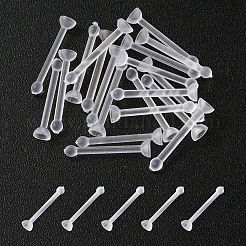 アクリル製鼻骨リング  彼女のためのピアスボディジュエリー  ホワイト  10x2mm  ピン：0.7mm&nbsp;AJEW-YW0001-06E