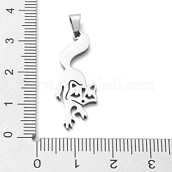 変色しない304ステンレススチールペンダント  アライグマの魅力  ステンレス鋼色  31x11.5x1.4mm  穴：5.5x3mm&nbsp;STAS-D036-12P