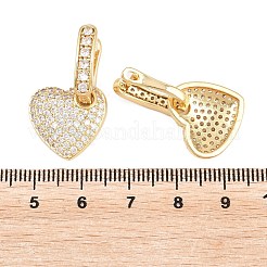 Brass Micro Pave Clear Cubic Zirconia Hoop Dangle Earrings&nbsp;EJEW-G471-30D-G