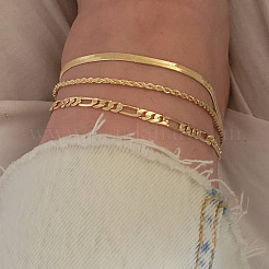 3Pcs Alloy Chain Anklets Sets&nbsp;WGDACCB-01