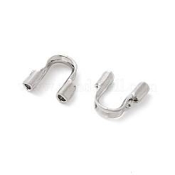 真鍮製U字カンU字金具  カドミウムフリー＆ニッケルフリー＆鉛フリー  プラチナ  5.5x5x1mm  穴：0.7mm&nbsp;KK-U056-23P-01