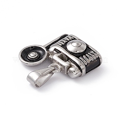 304ステンレスペンダント  カメラチャーム  アンティークシルバー  18.5x21x8mm  穴：2.5x7.5mm&nbsp;STAS-G285-01AS