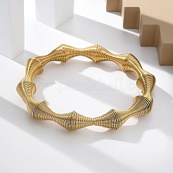 女性用304ステンレススチールストレッチバングル  ゴールドカラー  1/2インチ（1.15cm）  内径：2-3/8インチ（5.9cm）&nbsp;LS-BJEW-P315-02C-G