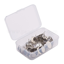 Non-Tarnish 48Pcs 6 Size 304 Stainless Steel Stud Earring Settings&nbsp;STAS-ZZ0001-02P