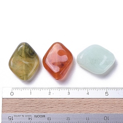 アクリルビーズ  天然石風  菱形  ミックスカラー  長さ20mm  16 mm幅  厚さ9mm  穴：2mm&nbsp;X-PGB278Y