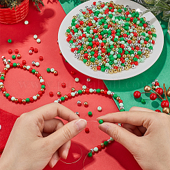 Christmas Theme 1500Pcs 5 Colors Opaque Acrylic Beads&nbsp;MACR-SP0001-01A-01