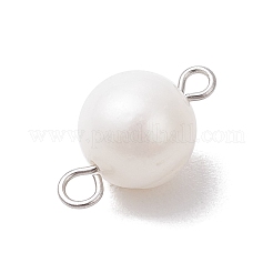 Natural Cultured Freshwater Pearl Connector Charms&nbsp;PALLOY-JF04192-01