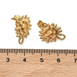 304ステンレススチールスタッドピアス金具  カン付き  花  イオンプレーティング（ip）  18KGP本金メッキ  18x14mm  穴：2mm  ピン：1mm&nbsp;LS-STAS-A139-05G