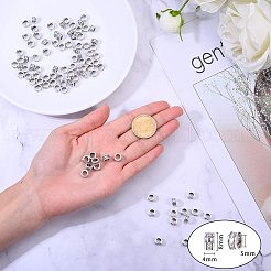 合金ヨーロピアンビーズ  コラム  アンティークシルバー  8x4mm  穴：5mm  100個/箱&nbsp;PALLOY-PH0005-29