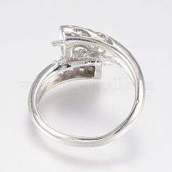 Adjustable Brass Cuff Rings&nbsp;ZIRC-F076-01P