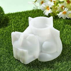 猫の形をしたキャンドルホルダーのシリコン型  ホワイト  10×8.2×5.8cm&nbsp;ST-CJ0043-044