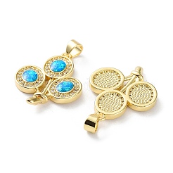 Rack Plating Brass Micro Pave Cubic Zirconia Pendants&nbsp;KK-C041-24G