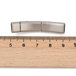 304ステンレススチールスナップロック留め具  長方形  ステンレス鋼色  41x8.5x8.5mm  穴：6.5x3mm&nbsp;STAS-U055-02D-P