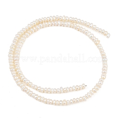 天然養殖淡水パールビーズ連売り  ロンデル  グレード3a+  フローラルホワイト  4~4.5mm  穴：0.3mm  約150~155個/連  14.76''（37.5センチメートル）&nbsp;PA-CBAFEE8-17E