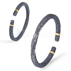 男性用ウイグル真鍮カフバングル  ツイスト  ブラック  内径：2.28~2.52インチ（5.8~6.4cm）&nbsp;WG4DA17-01