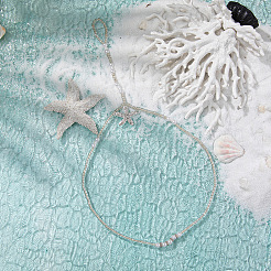Summer Beach Resin Starfish Charm Glass Seed Beaded Stretch Toe Ring Anklets for Women&nbsp;FS-WGE60B8-01