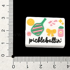ピックルボールをテーマにしたシリコンフォーカルビーズ  焦点ビーズ  カラフル  長方形  22x29x8mm  穴：3mm&nbsp;SIL-A012-03A
